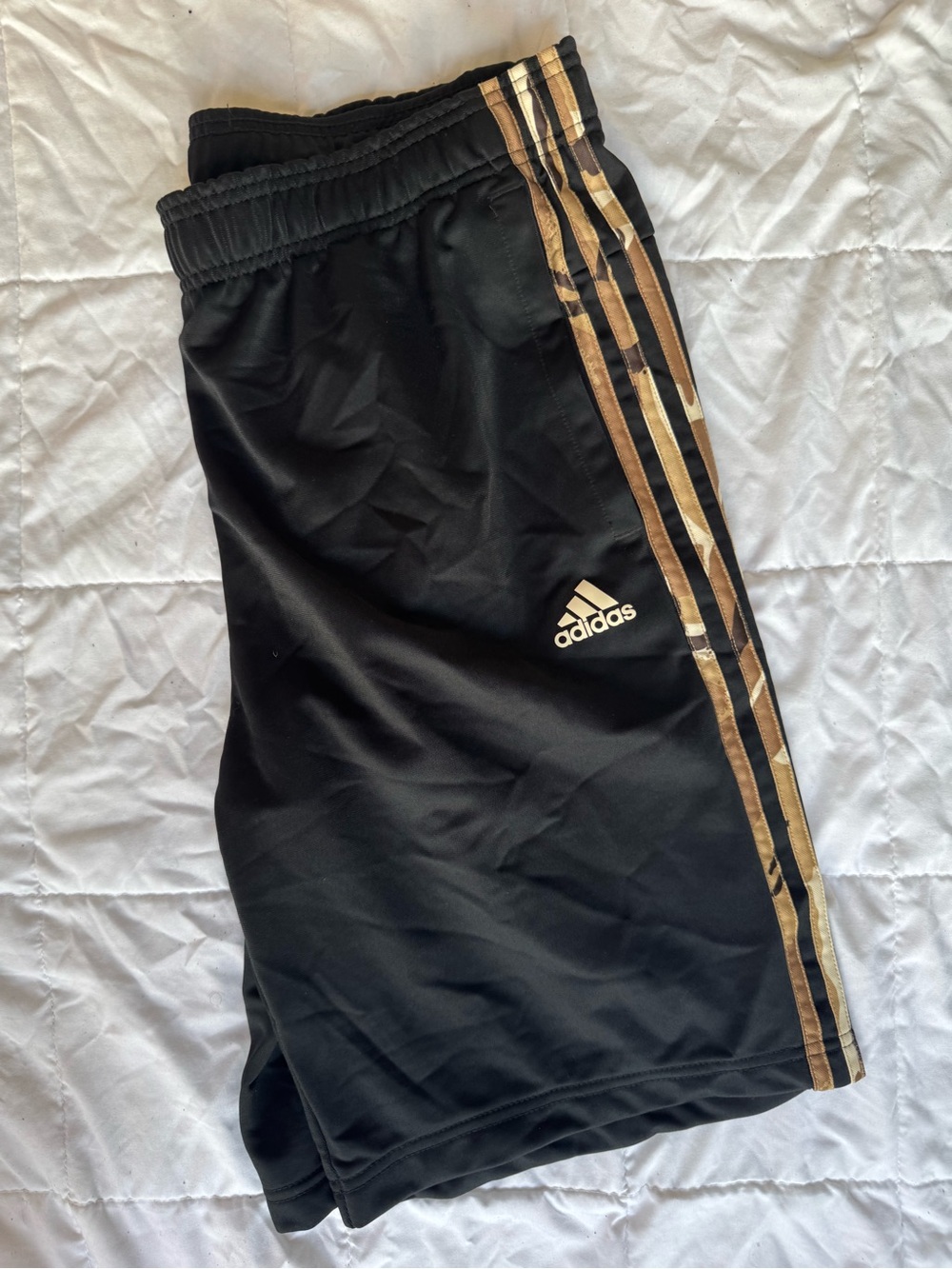 adidas Black Athletic Shorts with White Logo